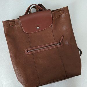 LONGCHAMP Veau Foulonne Leather Backpack Brown